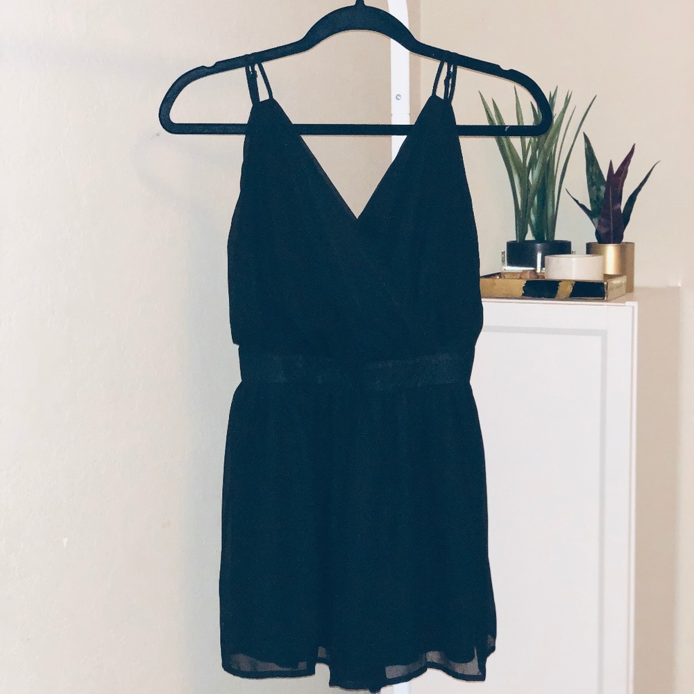 black wrap romper